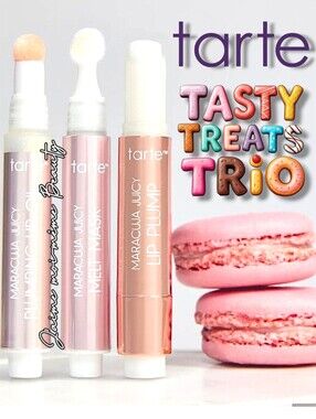 Tarte Juicy Lip Trio Mask Lip Oil Lip Plump Frosty Shimmering Pearlescent- NEW